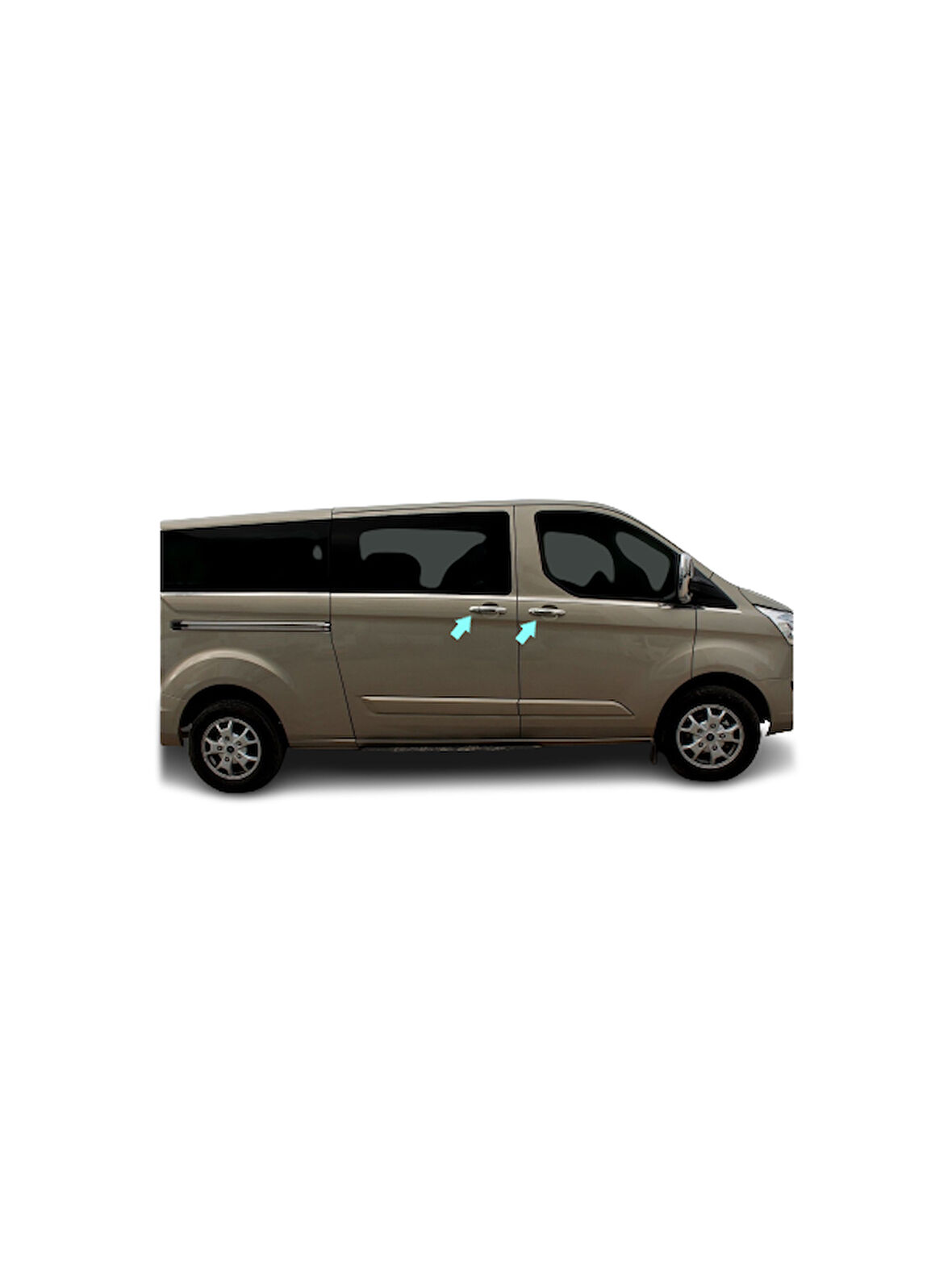 Kapı Kolu Krom 4 Kapı 9 Parça Tourneo Custom Van 2012 Ve Sonrası Modeller İçin