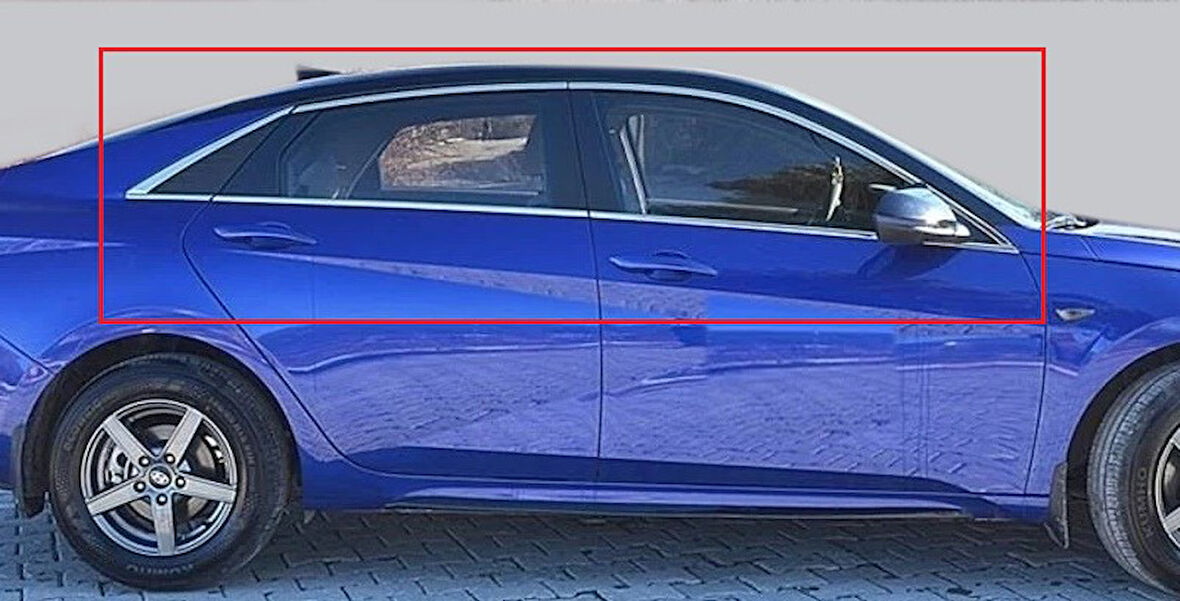 Cam Çerçevesi Krom Üst Kalite 14 Parça Elantra-5 SD 2015 Ve Sonrası Modeller İçin