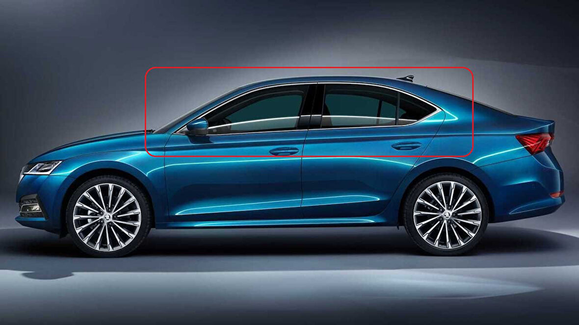 Cam Çerçevesi Krom Üst Kalite 12 Parça Octavia-3 (A8) SD 2020 Ve Sonrası Modeller İçin