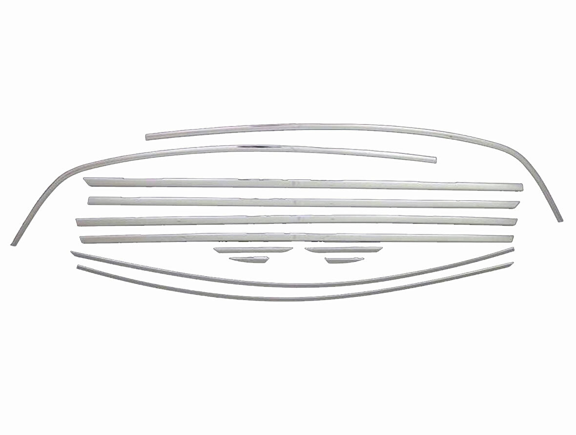 Renault Megane-4 HB Cam Çerçevesi Krom 12 Parça 2016 Ve Sonrası Modeller İçin