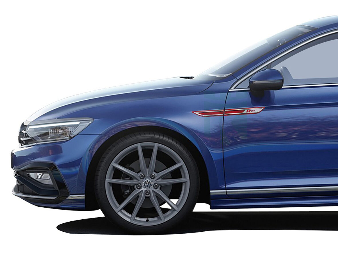 Passat B8.5 R-Line Çamurluk Çıtası Krom Kırmızı SD 2019 Sonrası Modeller İçin