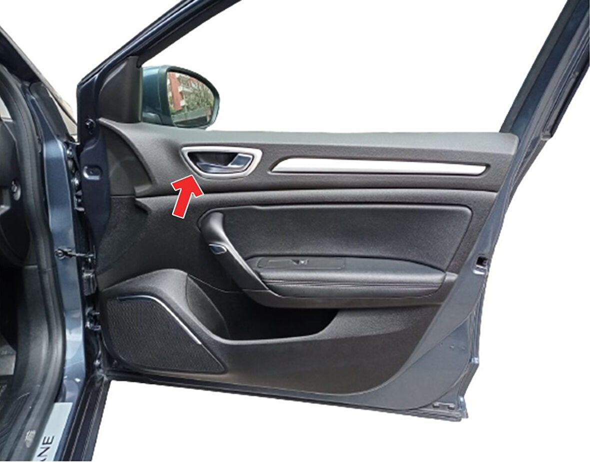 İç Kapı Kolu Çerçevesi Krom Extra Kalite 4 Parça Megane-4 HB 5D 2016 Ve Sonrası Modeller İçin