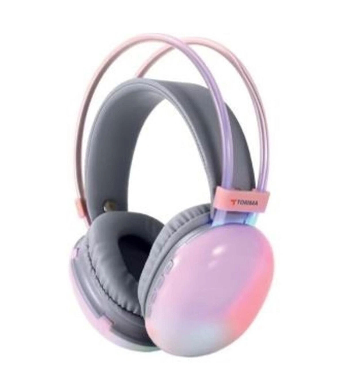 Pembe Kablosuz RGB Işıklı Kulak Üstü Bluetooth Kulaklık