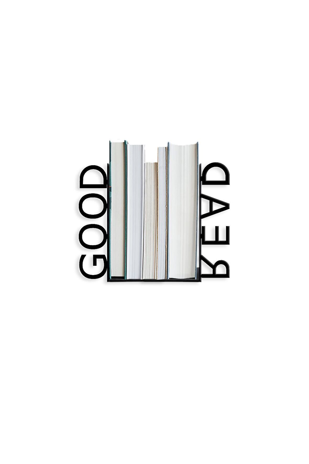 Metal Kitap Tutucu Good Read Yazı Figürlü Kitap Desteği, Dekoratif Kitaplık