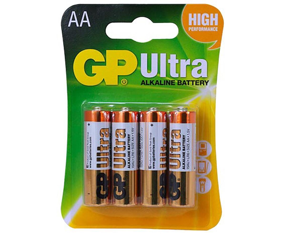 GP 15AU ALKALİN 1.5V AA KALEM PİL (4LÜ) PAKET FİYAT (4324)