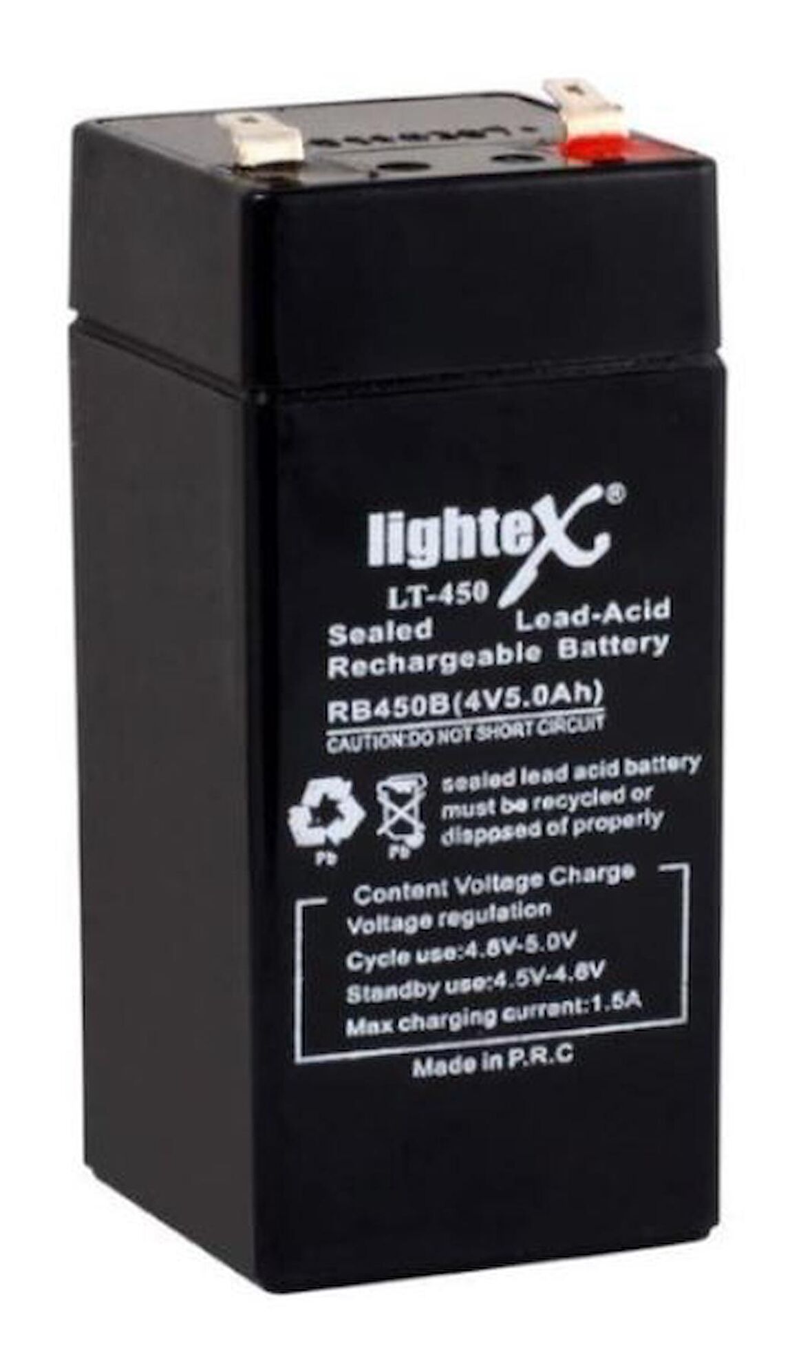 LIGHTEX LT-450 4 VOLT - 5 AMPER KURU AKÜ (IŞILDAK AKÜSÜ) (4324)