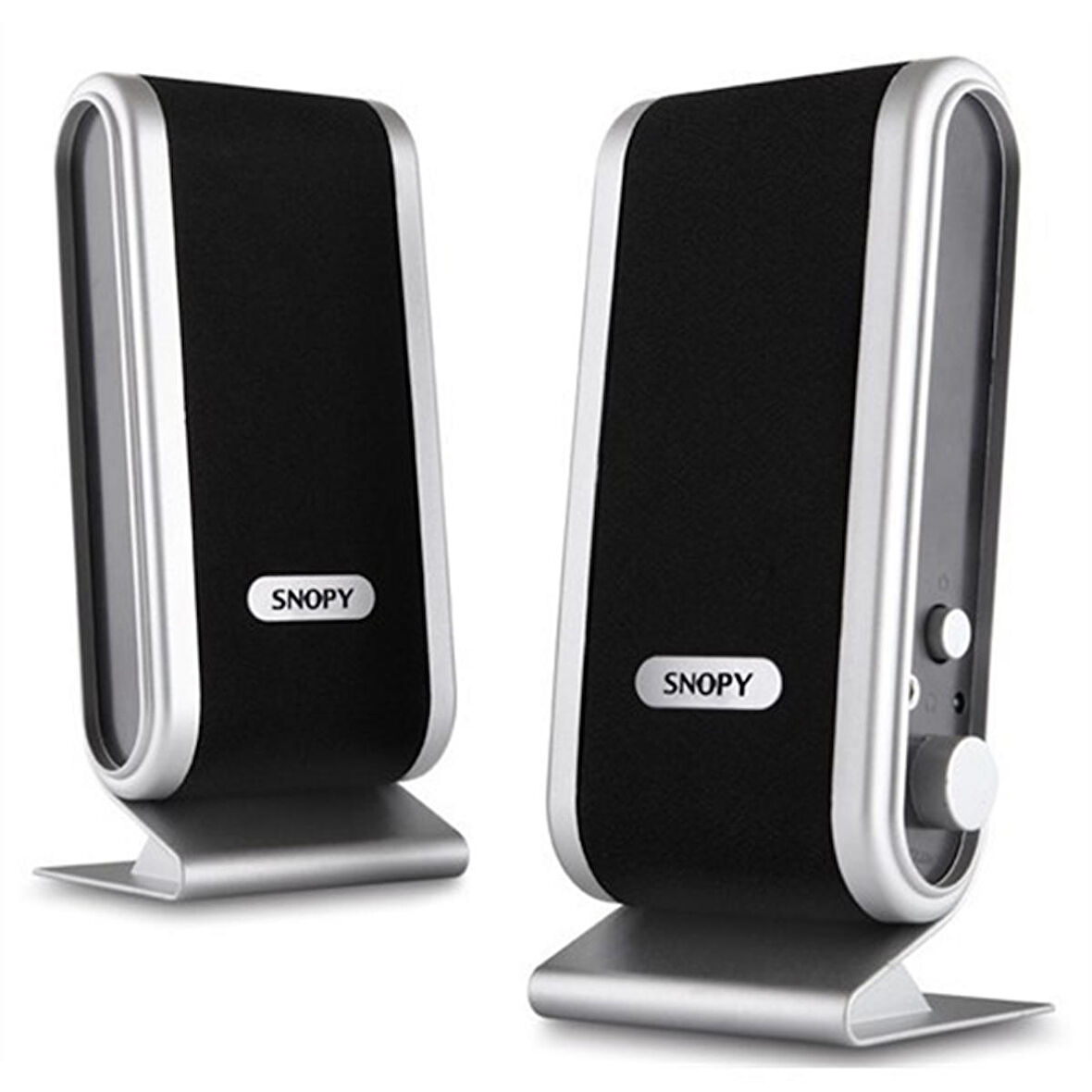 SNOPY SN-820 İNCE TASARIM 2.0 USB 1+1 PC HOPARLÖR SİYAH-GÜMÜŞ (4324)