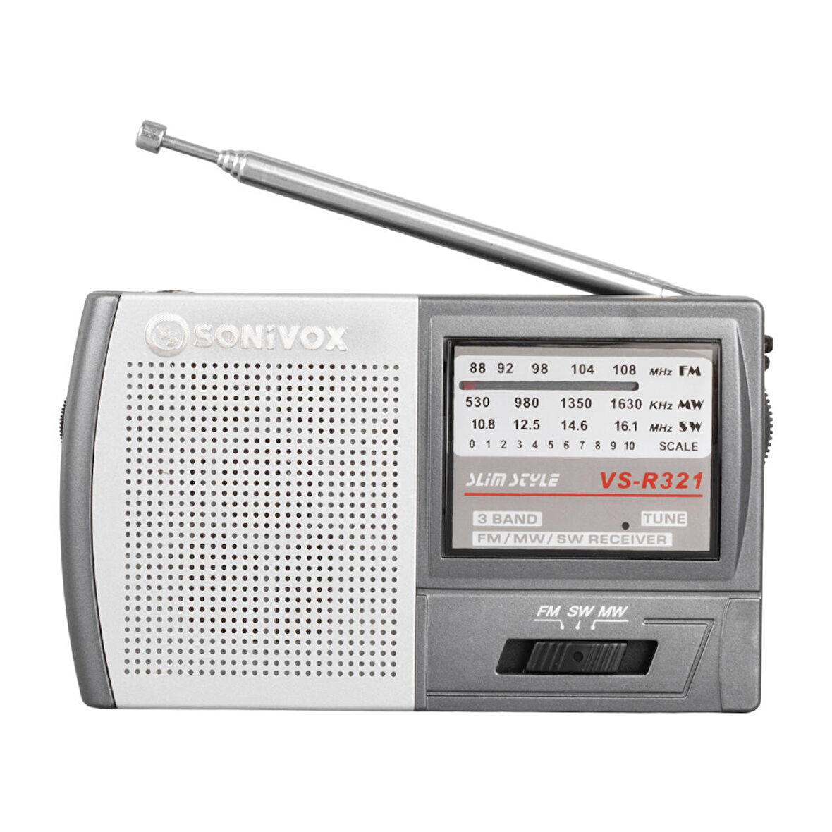 GRİ RENK CEP TİPİ ANALOG FM RADYO VS-R321 (4324)