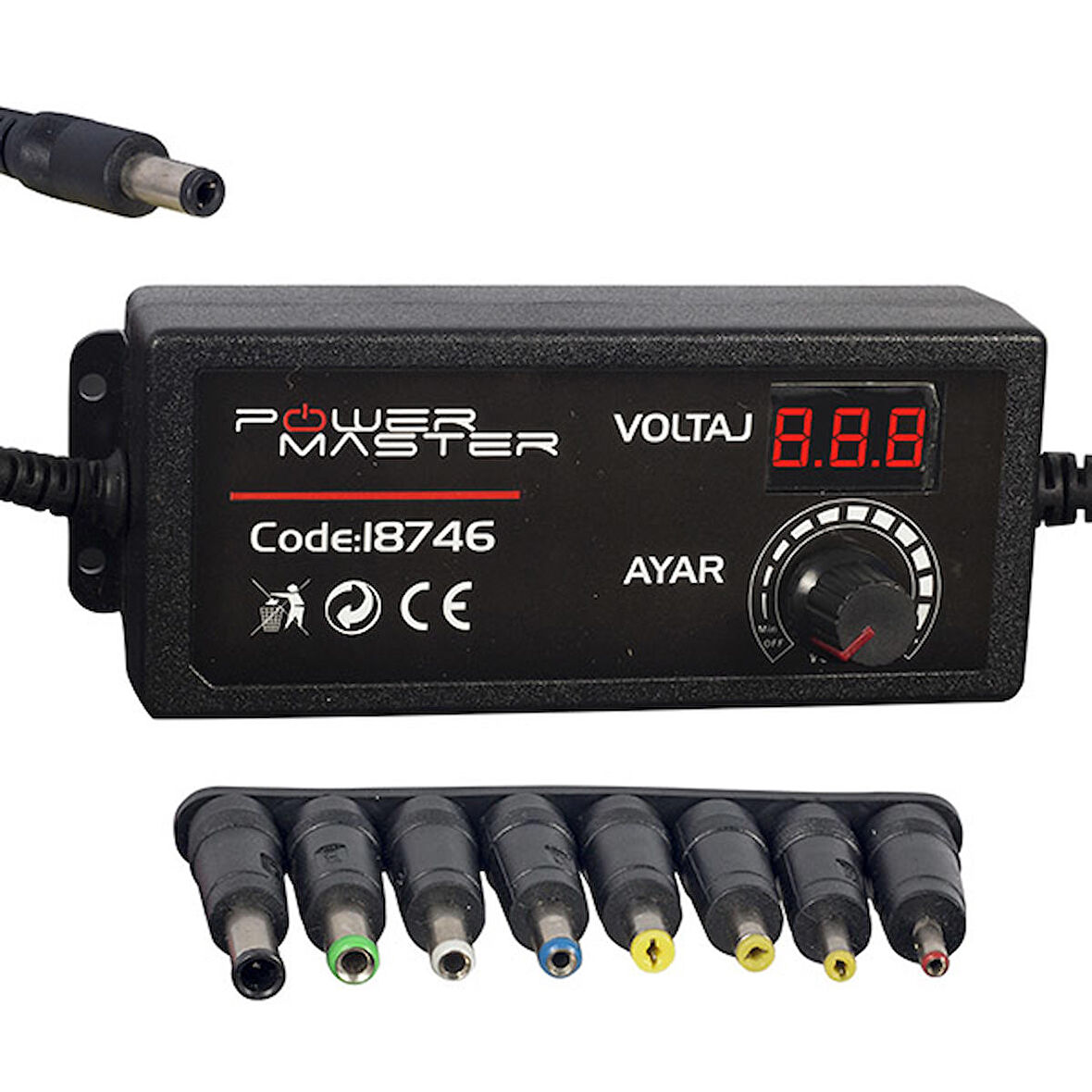 3 VOLT - 12 VOLT - 5 AMPER ÇOK UÇLU AYARLI KADEMELİ ADAPTÖR (4324)