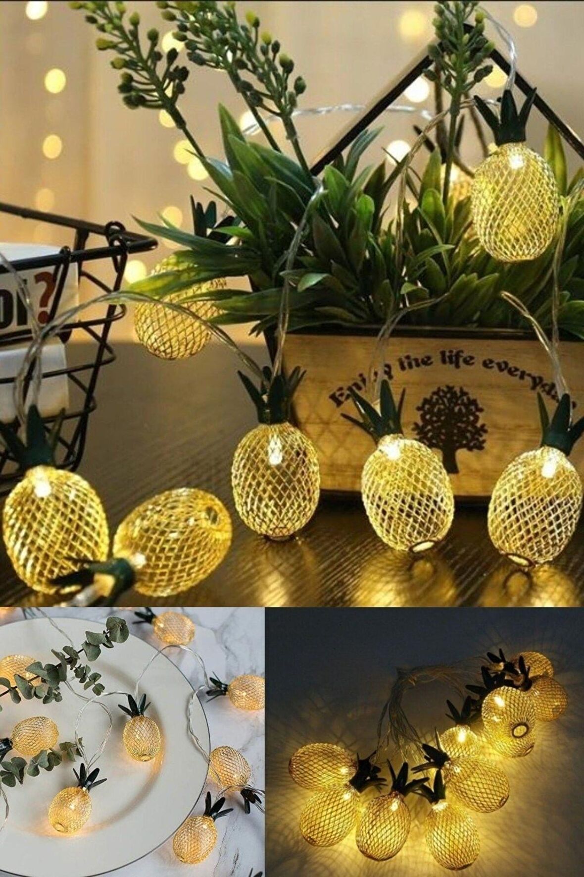 Dekoratif Hediye Ananas Şerit Led Işık Pineapple 1metre