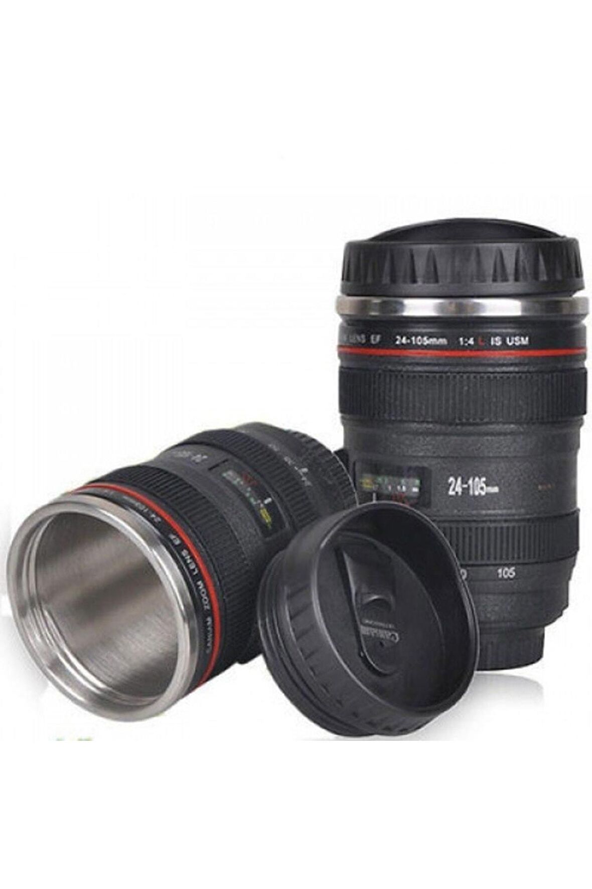 Dekoratif Kullanışlı Bardak Termos Objektif Görünümlü Lens Kupa Çelik Kahve Çay Termos Mug Bardak