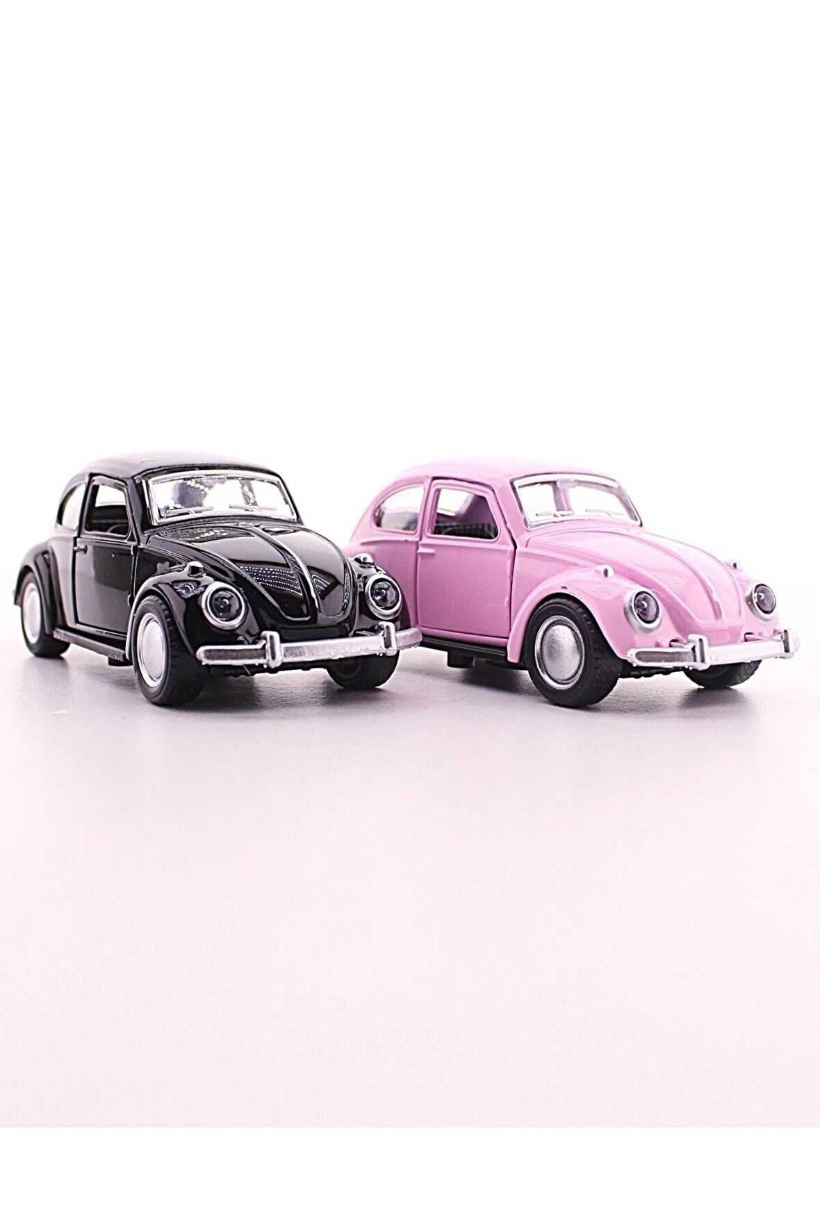 2 Adet Siyah Pembe Metal Vosvos Araba Nostaljik Sevgiliye Eşe Sürpriz Hediye Dıe Cast Büyük Boy 12cm