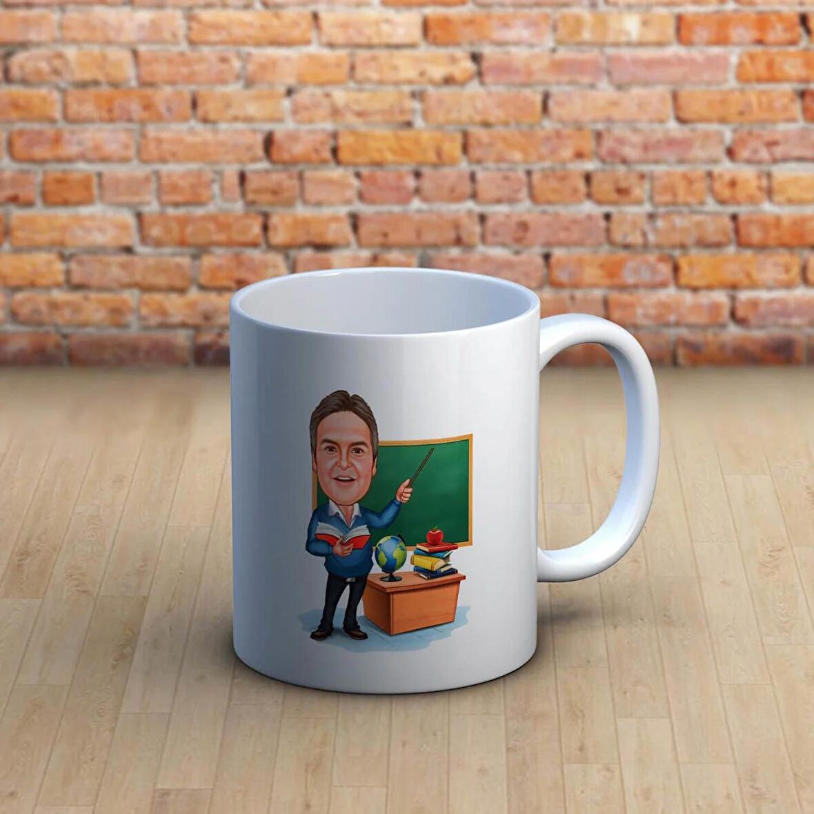 Erkek Öğretmenlerimize Özel Karikatürlü Kupa Bardak