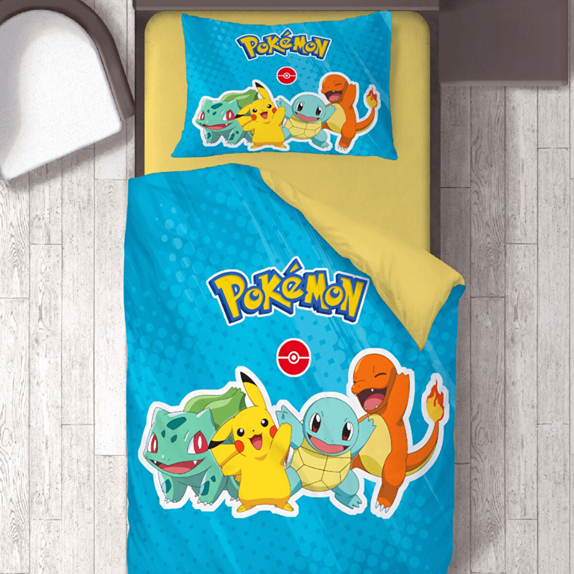 Pokemon Baskılı Tek Kişilik Nevresim Takımı