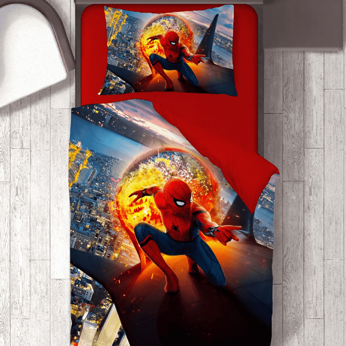 Spiderman Baskılı Tek Kişilik Nevresim Takımı