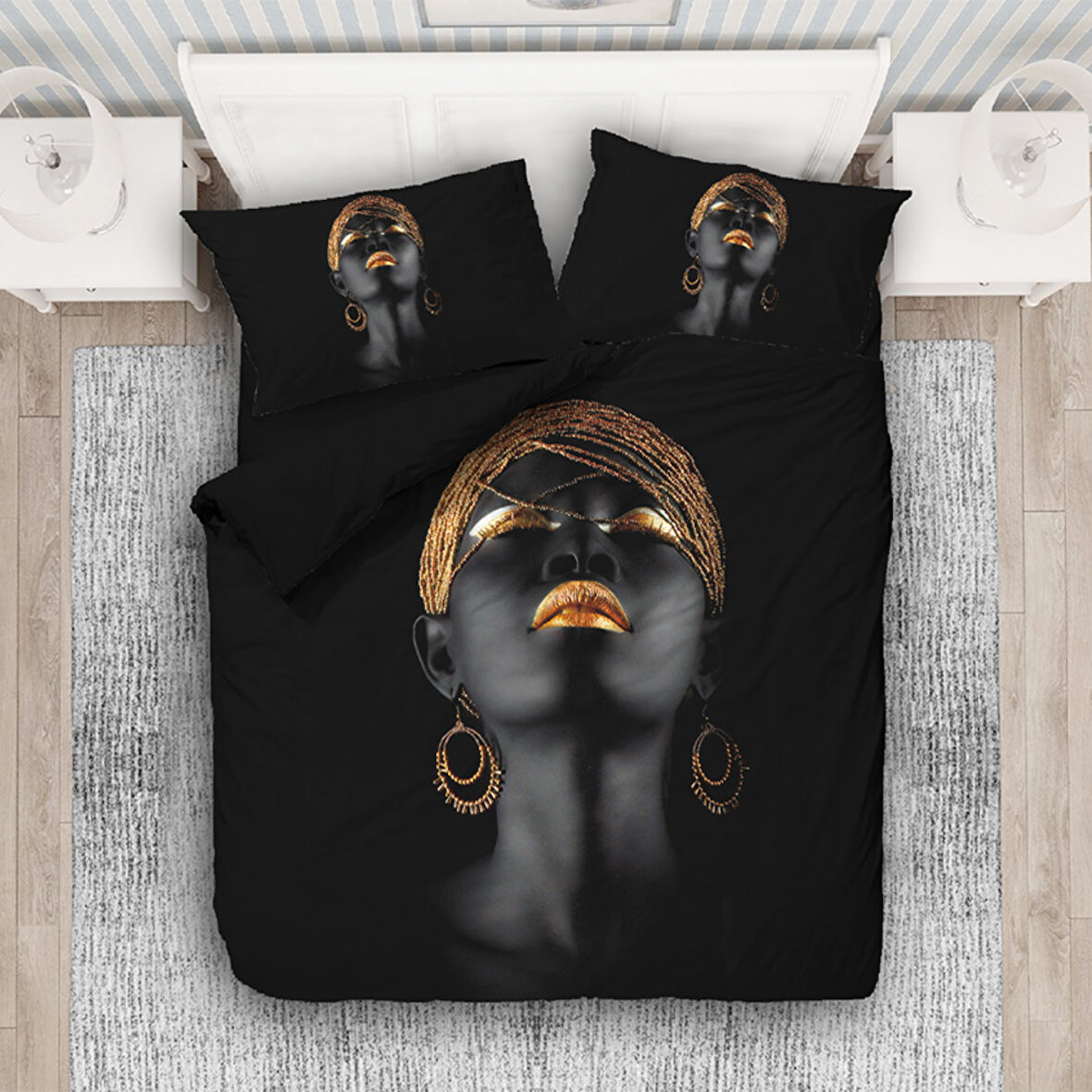 Black Queen Temalı Baskılı Çift Kişilik Nevresim Takımı
