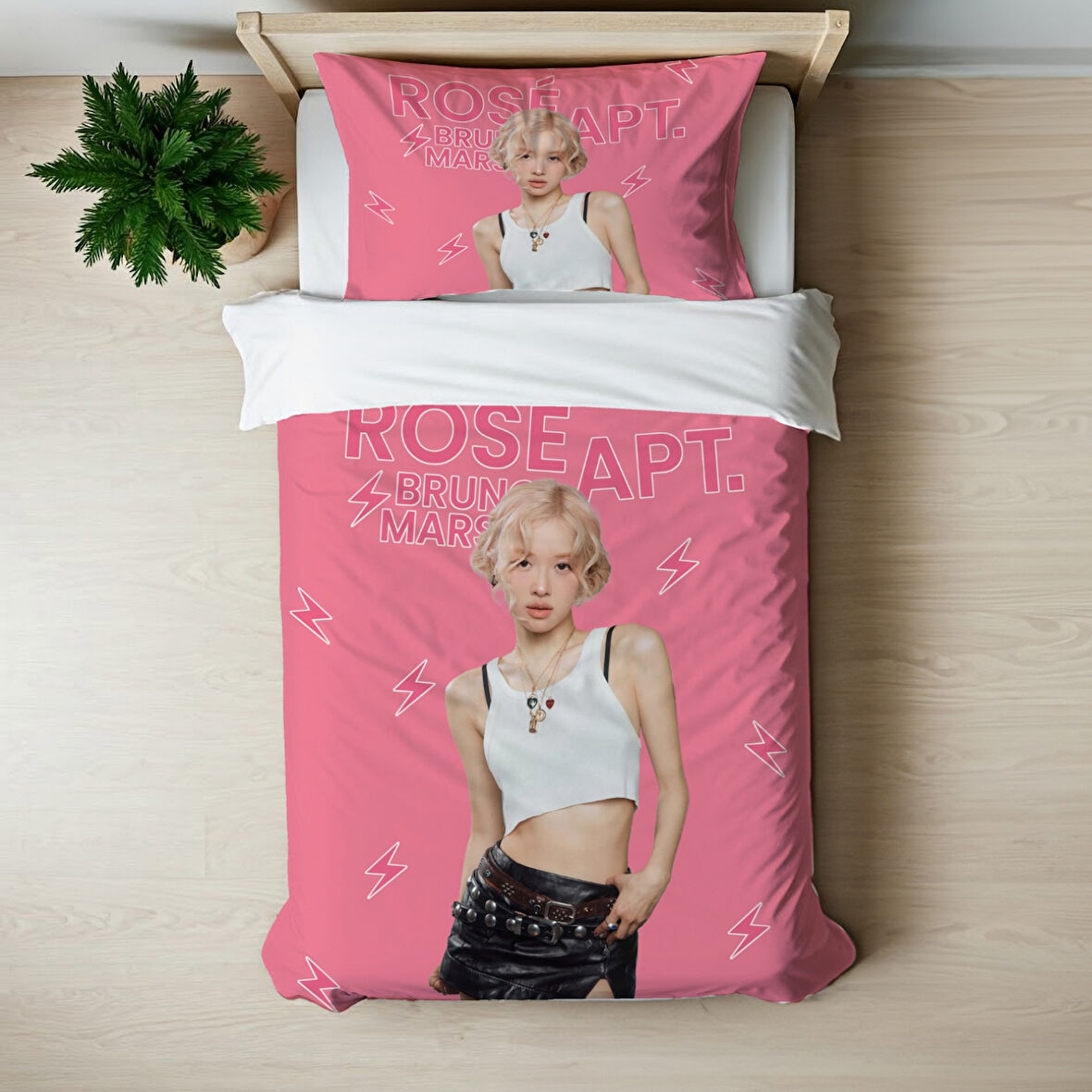 Rose Apt Temalı Baskılı Tek Kişilik Nevresim Takımı
