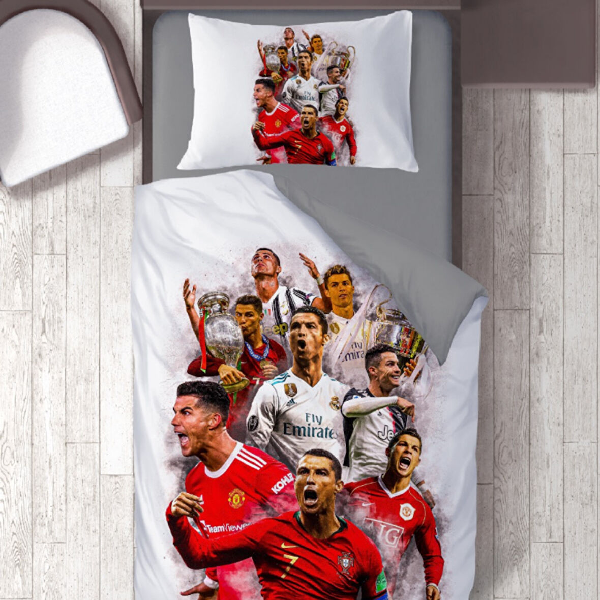 Ronaldo Star Temalı Baskılı Tek Kişilik Nevresim Takımı