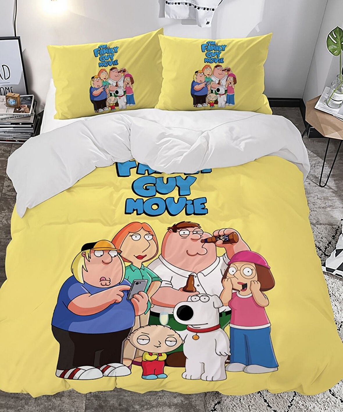 Family Guy Temalı Baskılı Çift Kişilik Nevresim Takımı