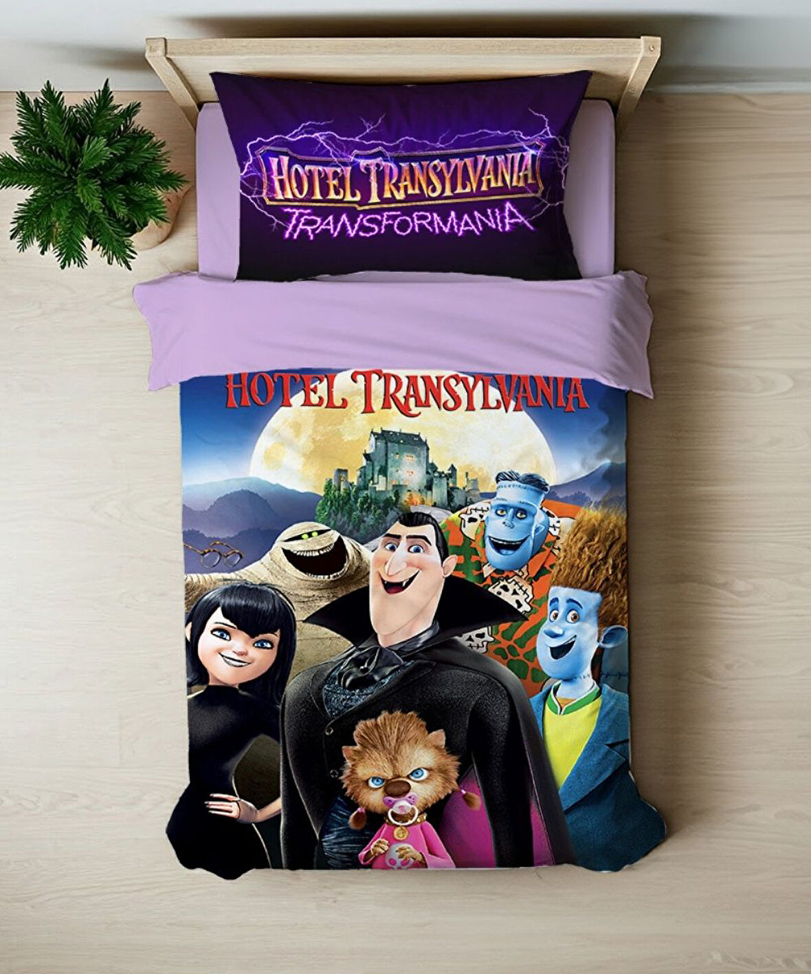 Otel Transilvanya Temalı Baskılı Tek Kişilik Nevresim Takımı
