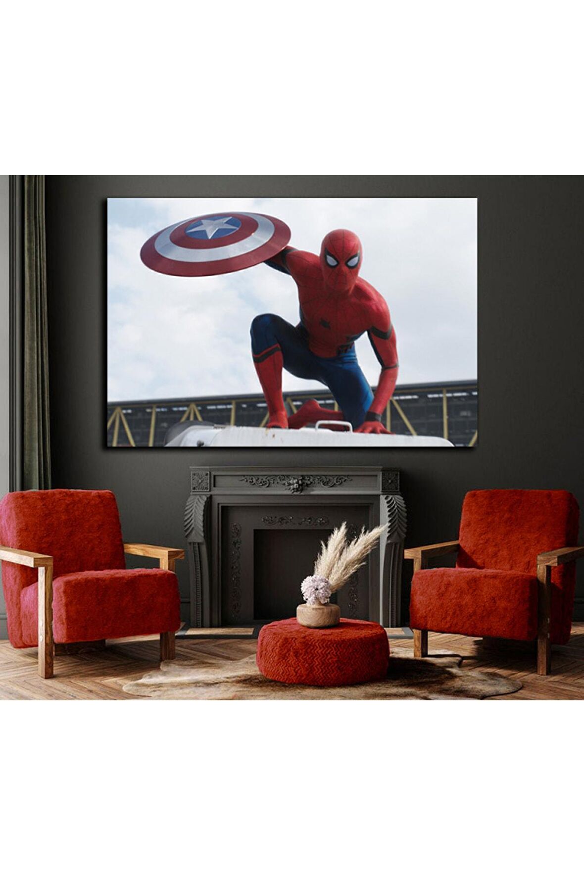 Marvel Spıder-man Modelli Dekoratif Şık Kanvas Tablo