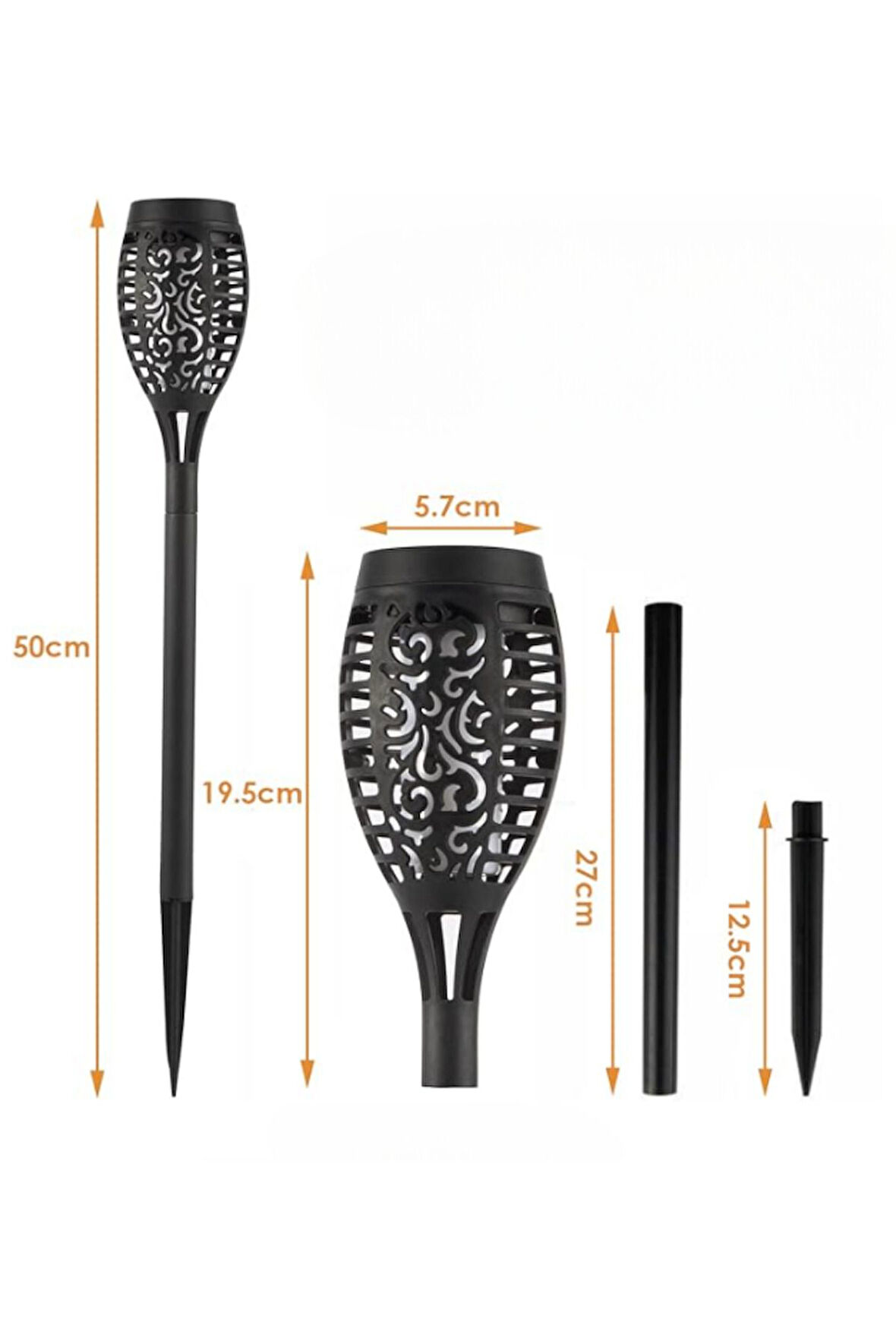 Solar Alev Efektli Bahçe Lambası