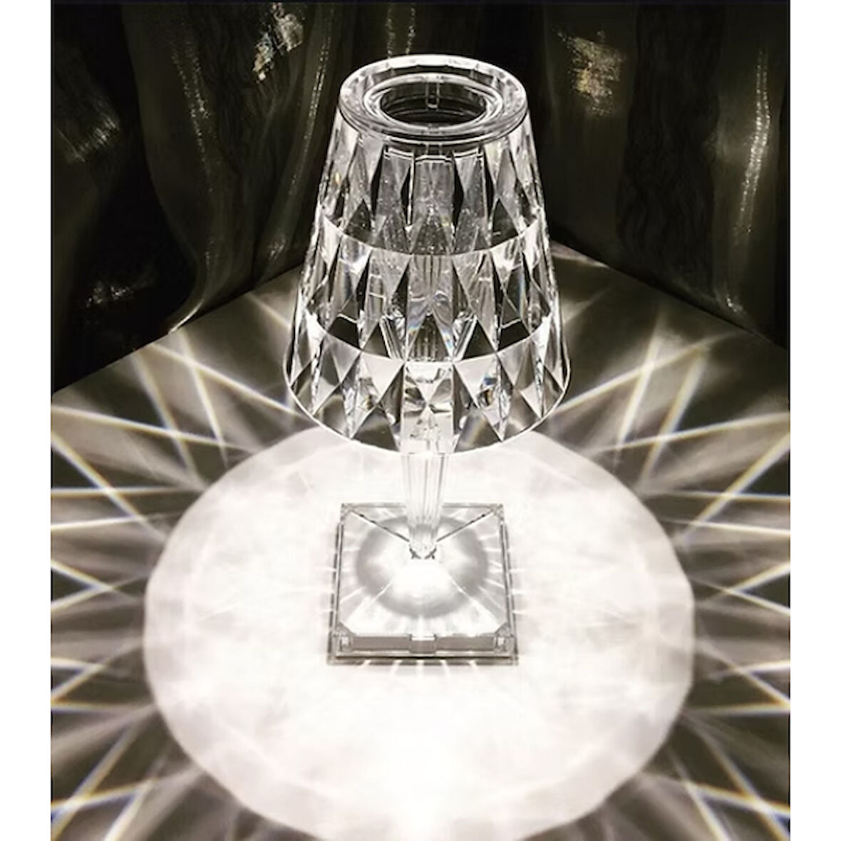 Kristal Abajur LED Kumandalı Ve Dokunmatik Masa Lambası