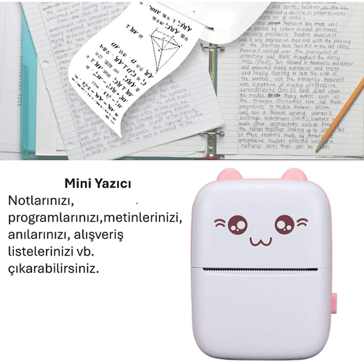 Sevimli Mini Taşınabilir Yazıcı Printer