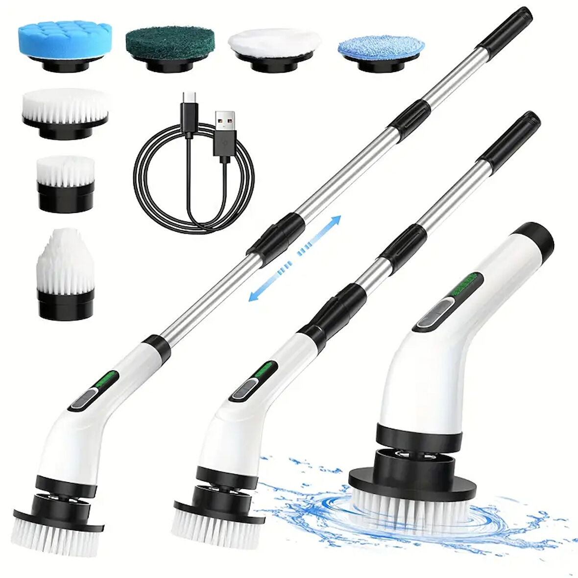 7 in 1 Kablosuz Elektrikli Temizlik Fırçası Seti
