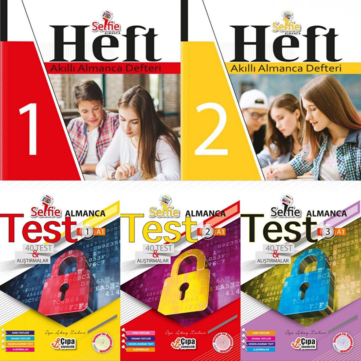 ÇIPA ALMANCA A1 SEVİYE SELFİE TEST + AKILLI DEFTER SETİ TOPLAM 5 KİTAP