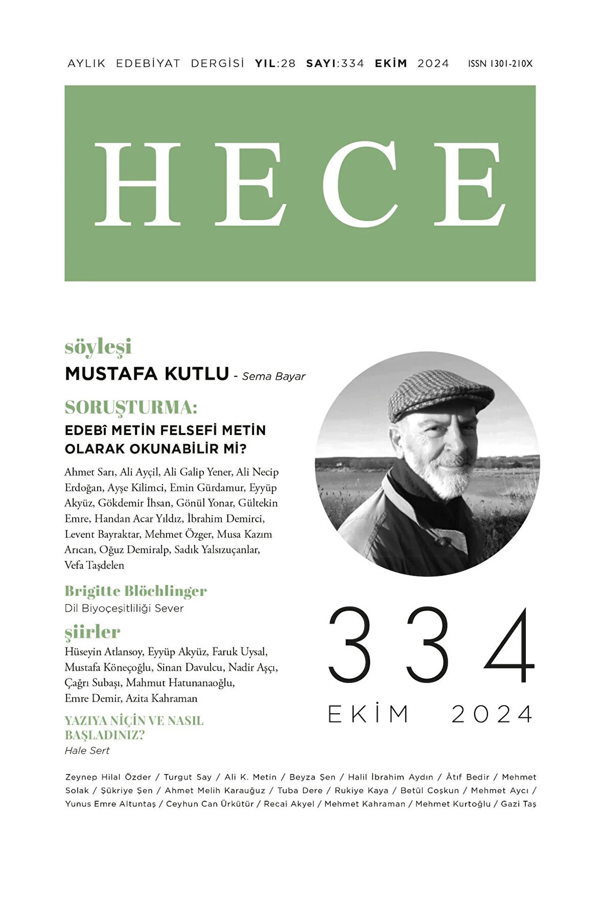 Hece Dergi 334. Sayı Ekim 2024