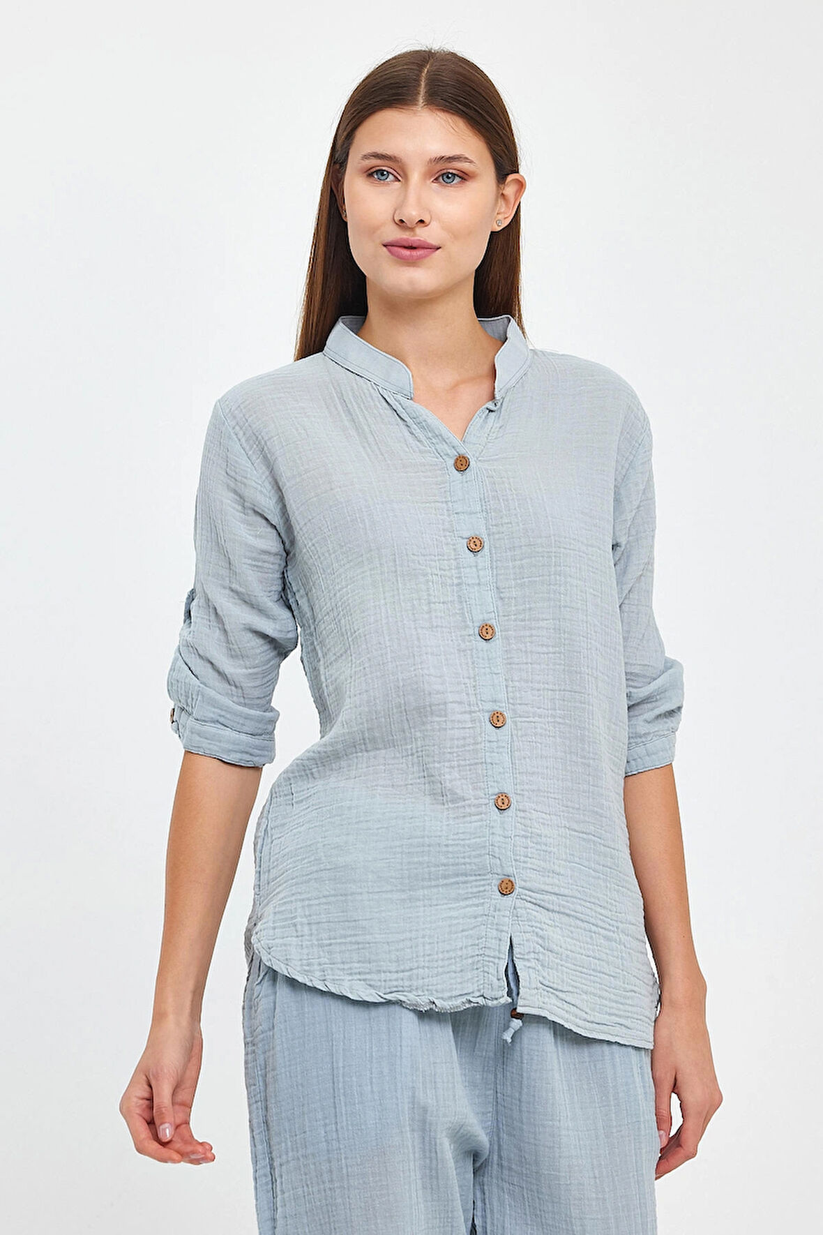 Müslin Hakim Yaka Gömlek-1010