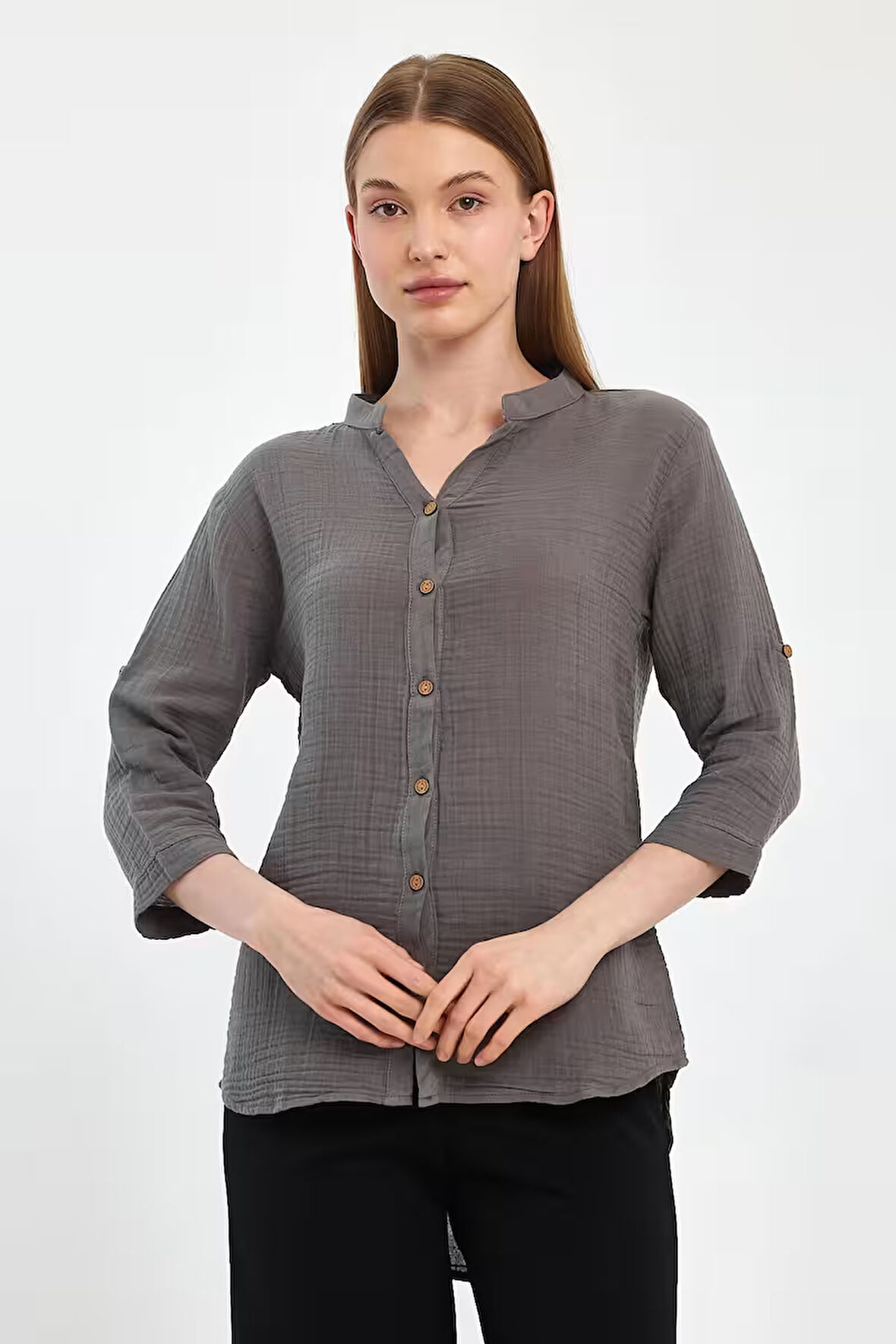 Müslin Hakim Yaka Gömlek-1010