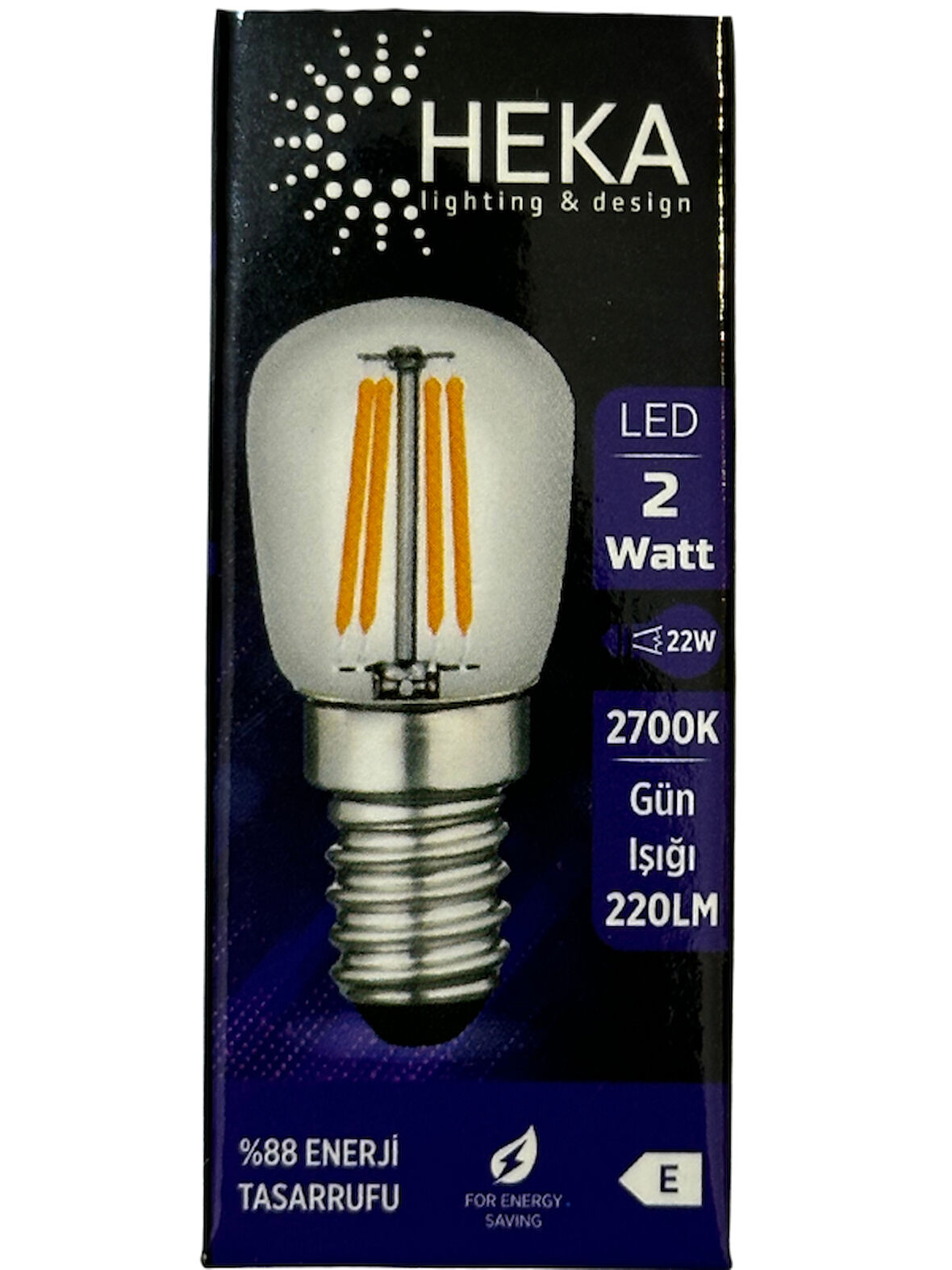 Heka 2W (22W) 2700K (Sarı Işık) E14 Duylu Led Rustik Ampul