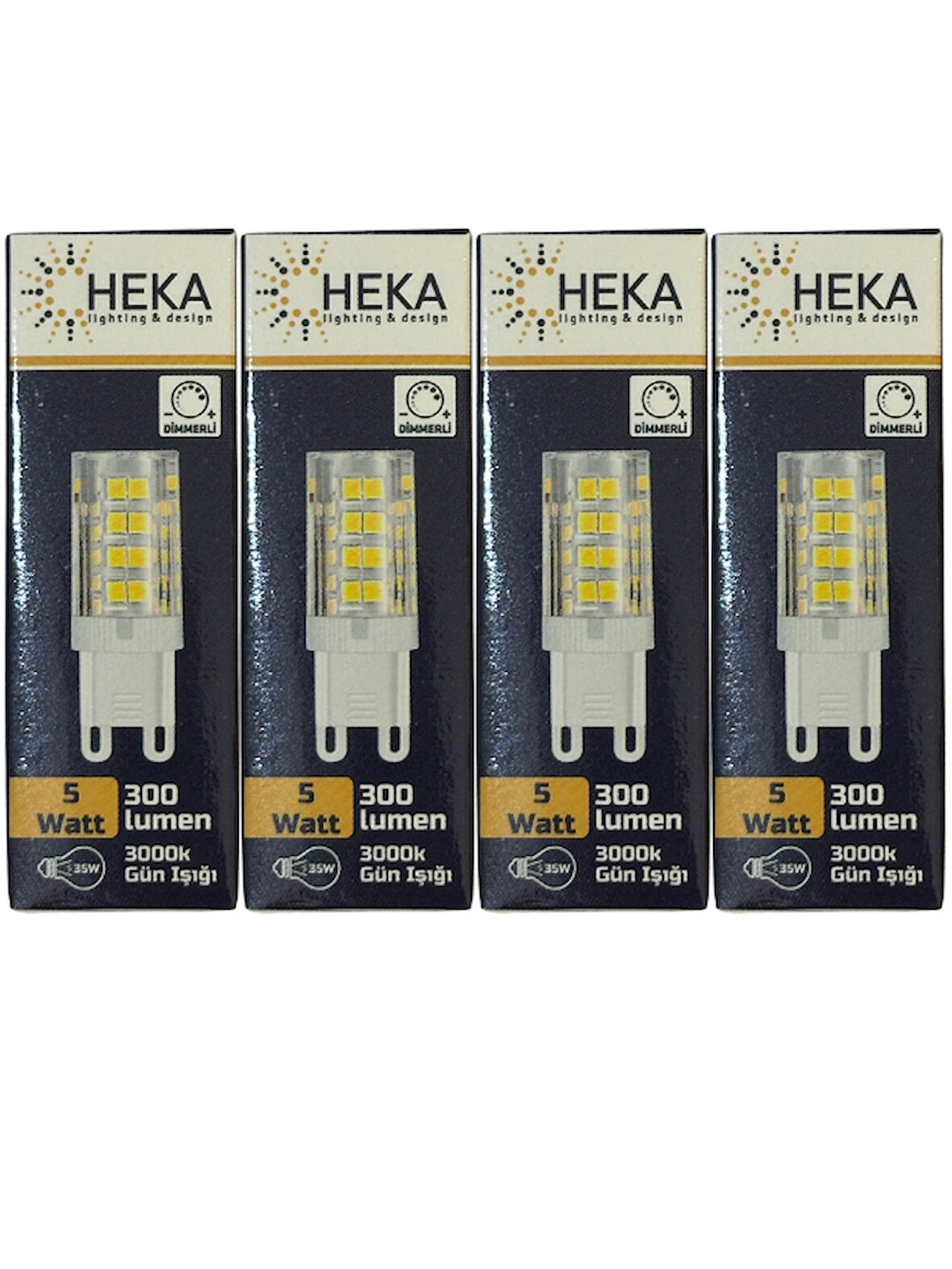 Heka 5W (35W) 3000K (Gün Işığı) G9 Duylu Dim Edilebilir Led Kapsül Ampul (4 Adet)