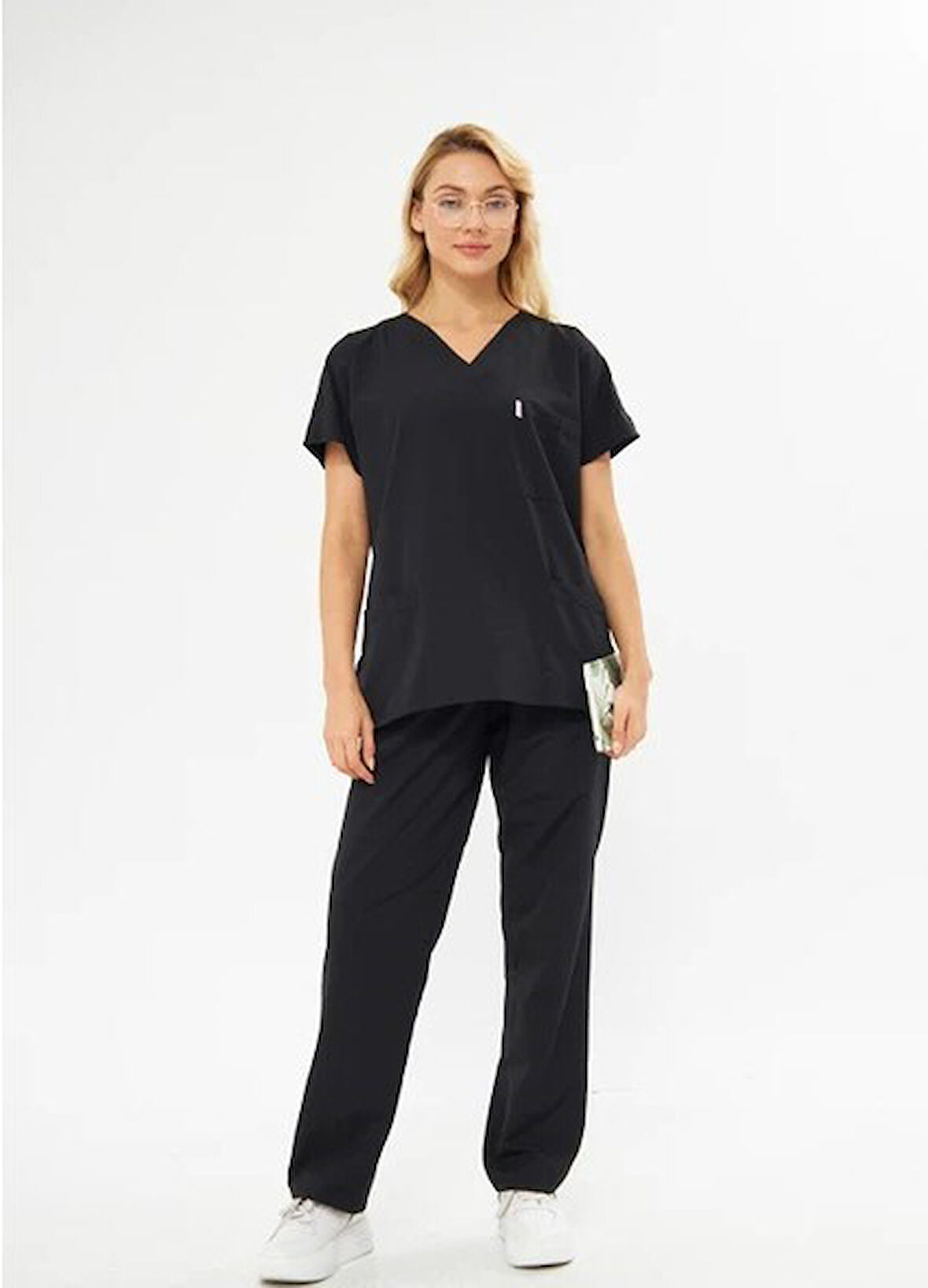 Orange Safety Orange Safety V Yaka Hemşire Takımları Siyah