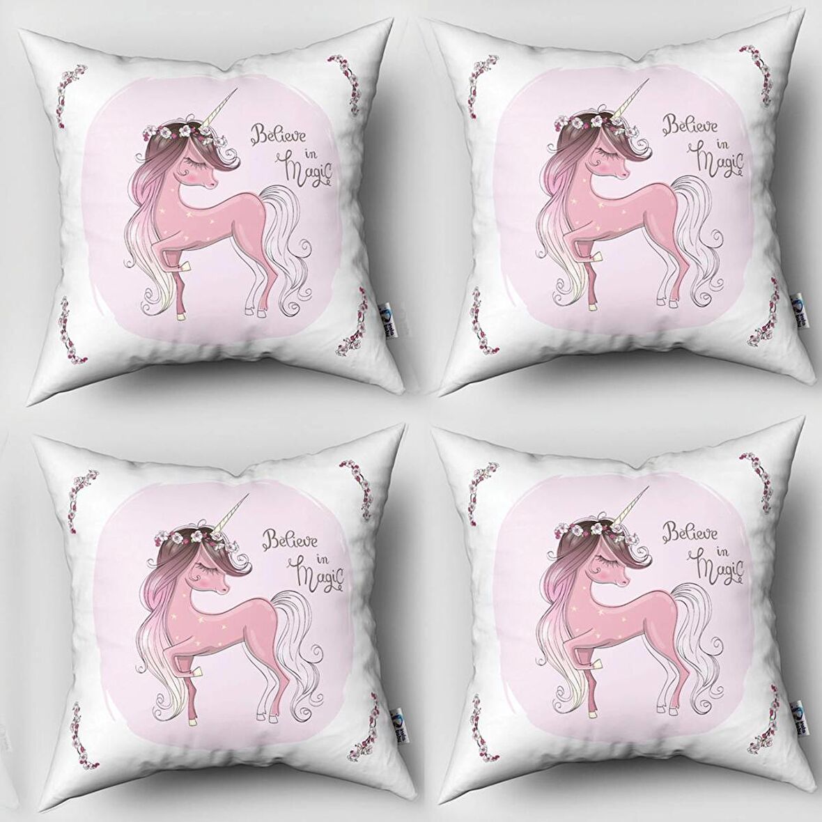 HET Concept Pembe Bebek, Çocuk Odası Yastık Kırlent Kılıfı 43x43cm Model 0040