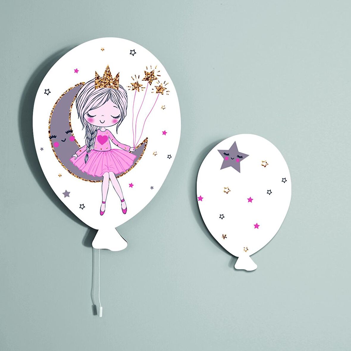 Bebek Çocuk Yatak Odası İkili Balon Dekoratif Duvar Dekorasyon Ürünleri Model 086