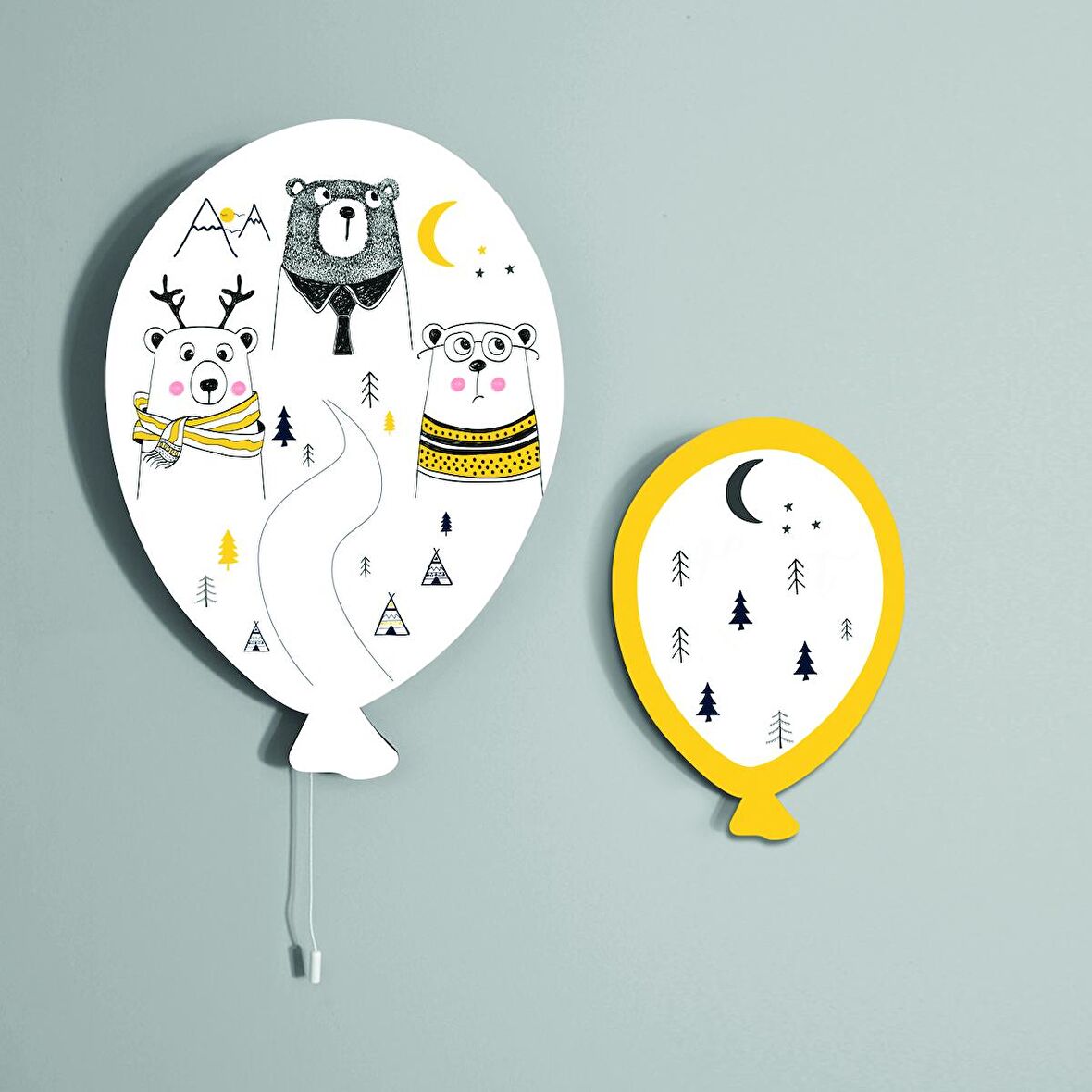 Bebek Çocuk Yatak Odası İkili Balon Dekoratif Duvar Dekorasyon Ürünleri Model 1400