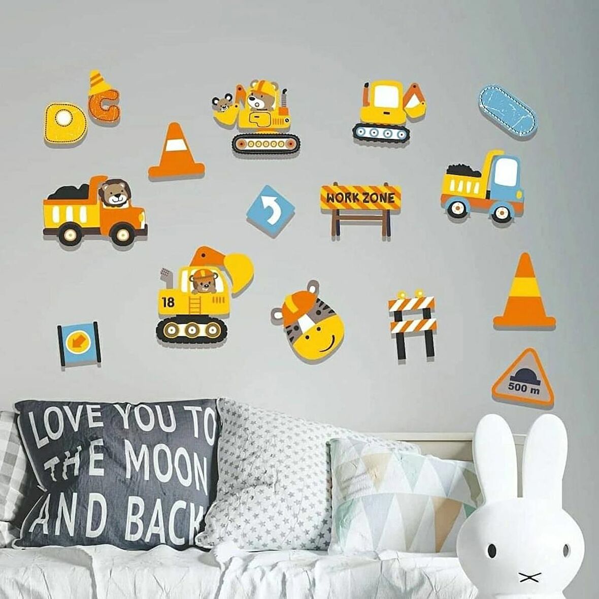 Arabalı Hayvanlar Ahşap Set Bebek Çocuk Yatak Odası Ev Dekorasyon Model 020