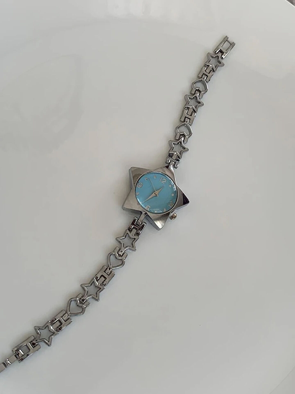 Yıldız Kadranlı Kalp Kordonlu Model Kadın Kol Saati