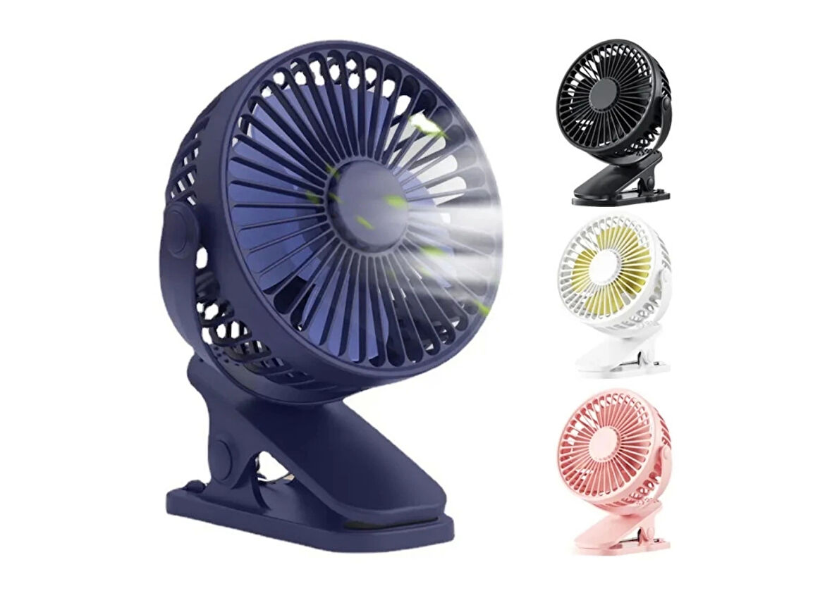 Fan Masaüstü 3 Kademeli Şarjlı Taşınabilir Qtop F9