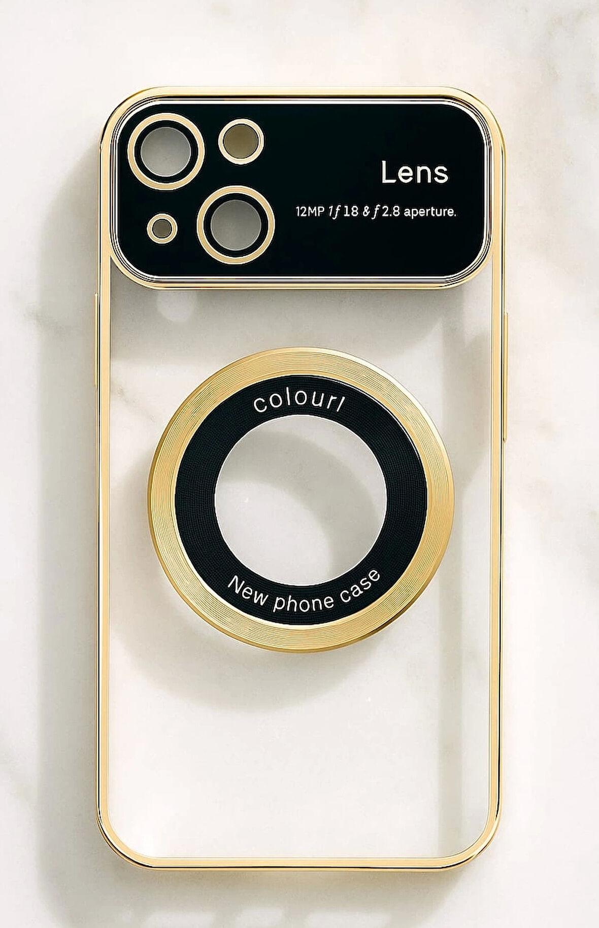 İphone 15 Kılıf Kamera Korumalı Magsafe Colourl Gold