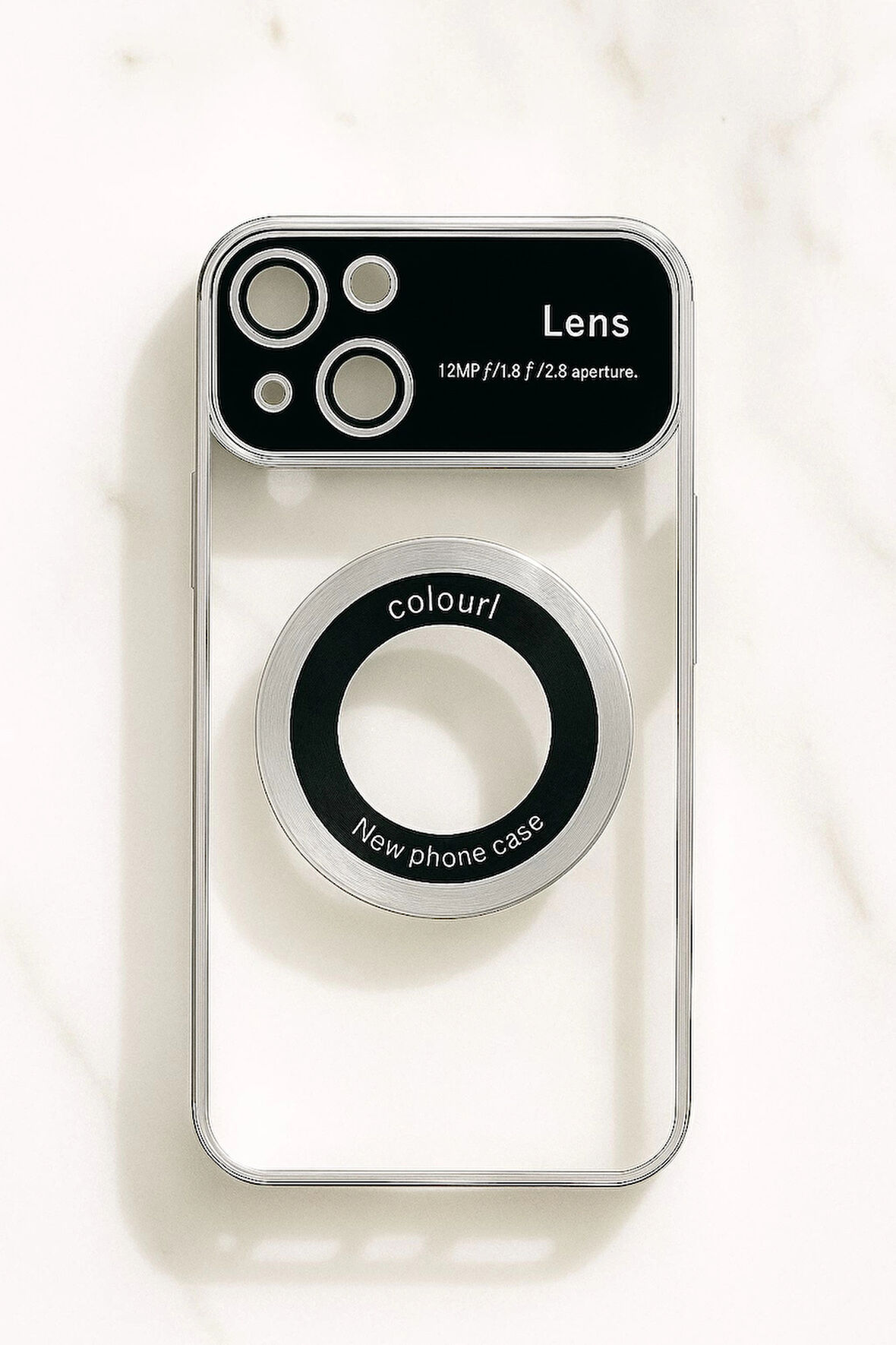 İphone 15 Kılıf Kamera Korumalı Magsafe Colourl Gümüş