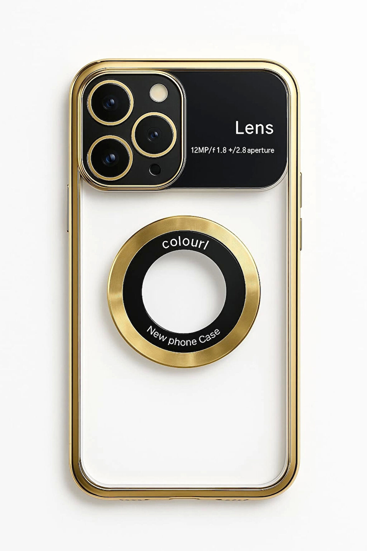 İphone 15 Pro Max Kılıf Kamera Korumalı Magsafe Colourl Gold