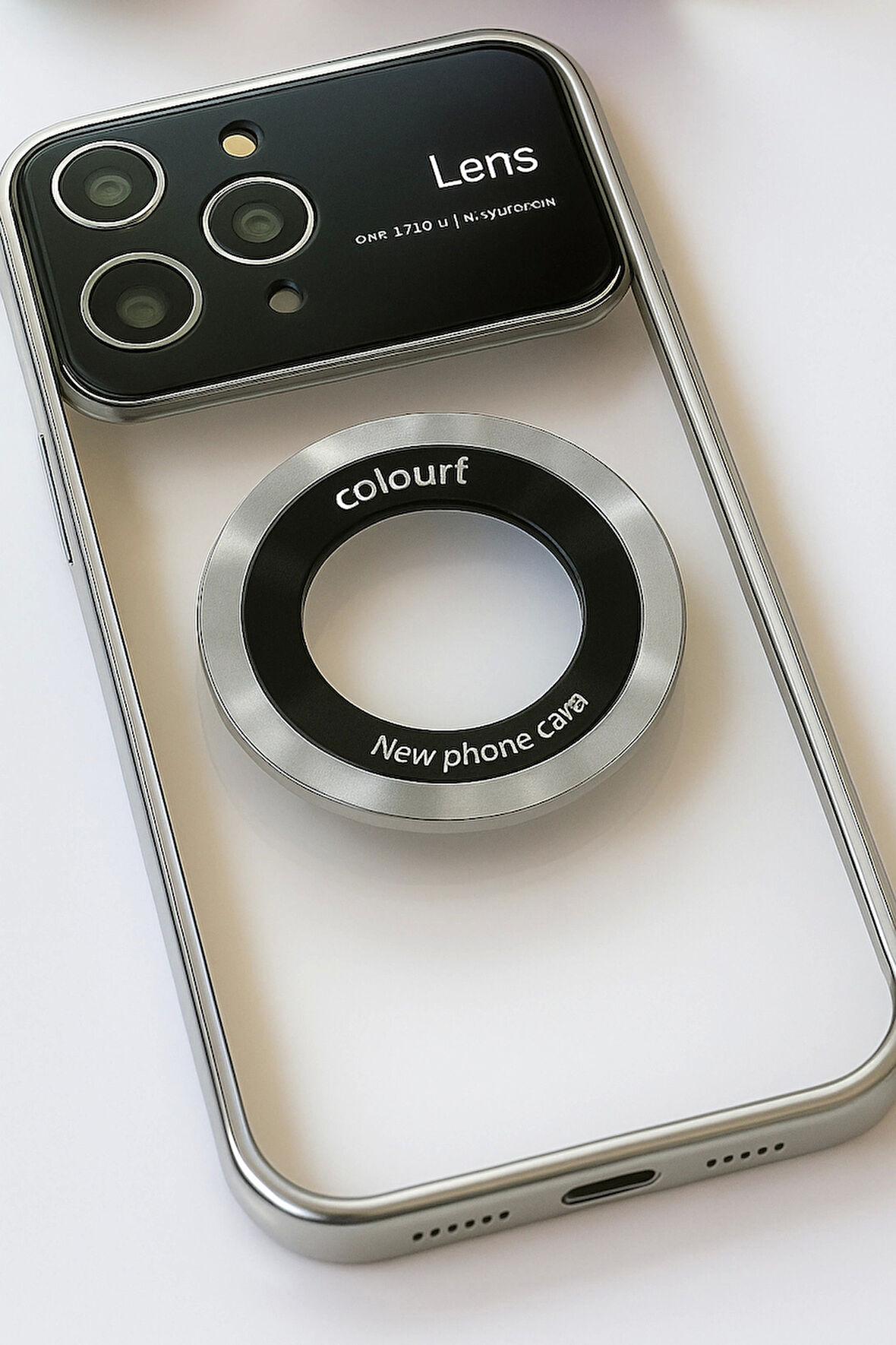 İphone 14 Pro Max Kılıf Kamera Korumalı Magsafe Colourl Gümüş