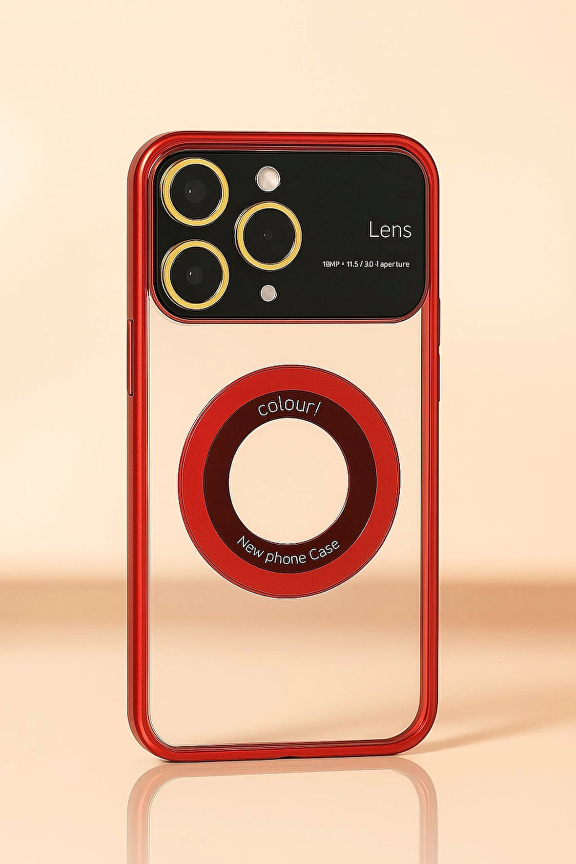 İphone 15 Pro Kılıf Kamera Korumalı Magsafe Colourl Koyu Kırmızı