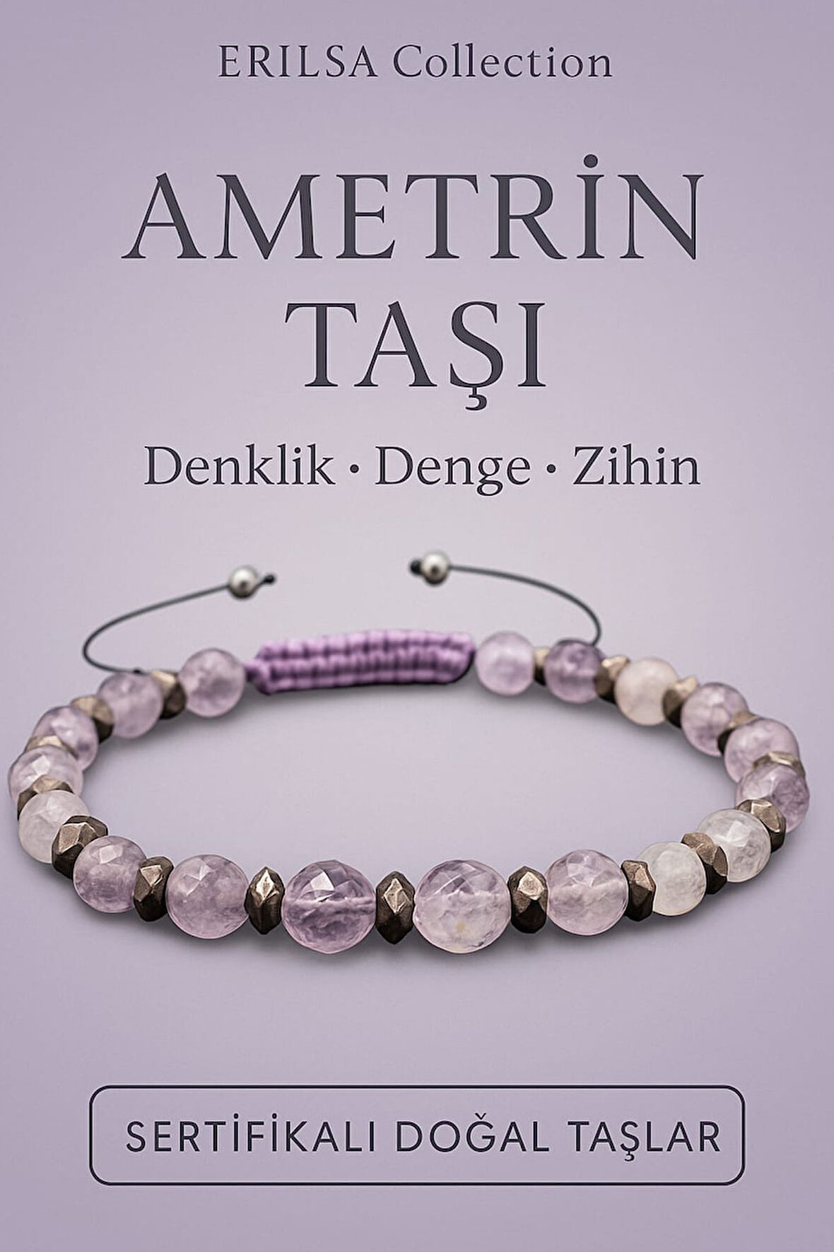 Sertifikalı Fasetli Ametrin Taşı Bileklik – Zihin Dengesi ve Ruhsal Netlik İçin