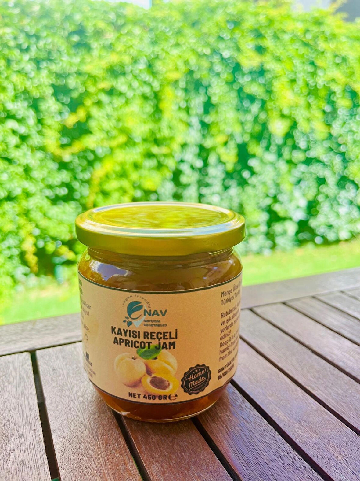 NAV Kayısı Reçeli Ev Yapımı Katkısız Koruyucusuz Cam Kavanozda 450 GR