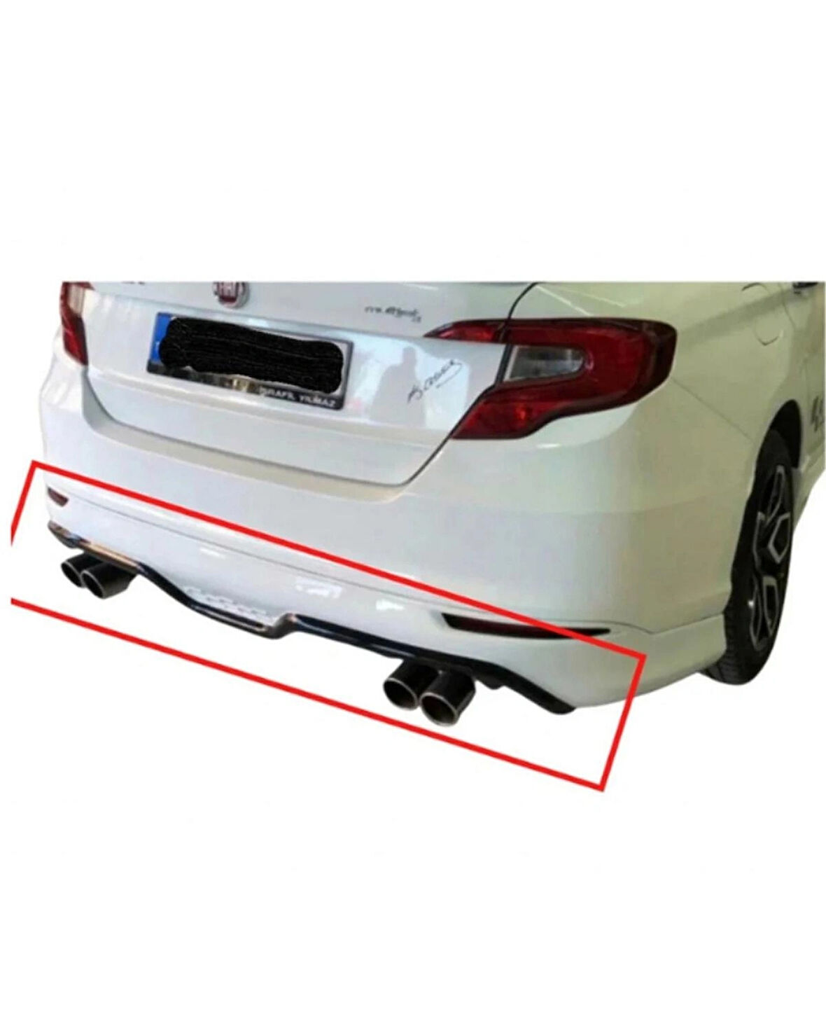  FIAT EGEA SEDAN ARKA TAMPON EKİ (( BEYAZ BOYALI ORTASI SİYAH ))